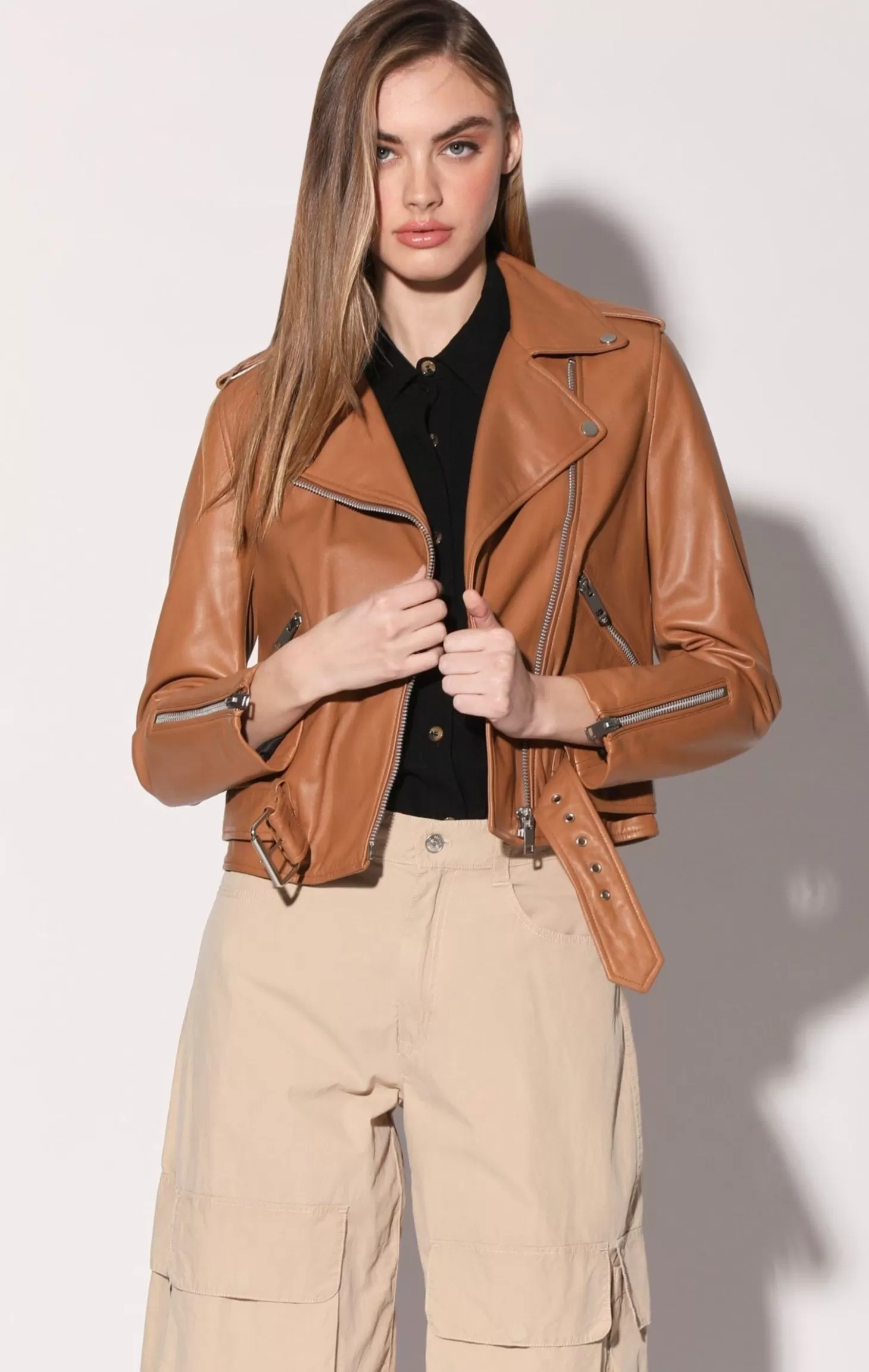 Allison Jacket, Camel-Leather>Walter Baker Outlet