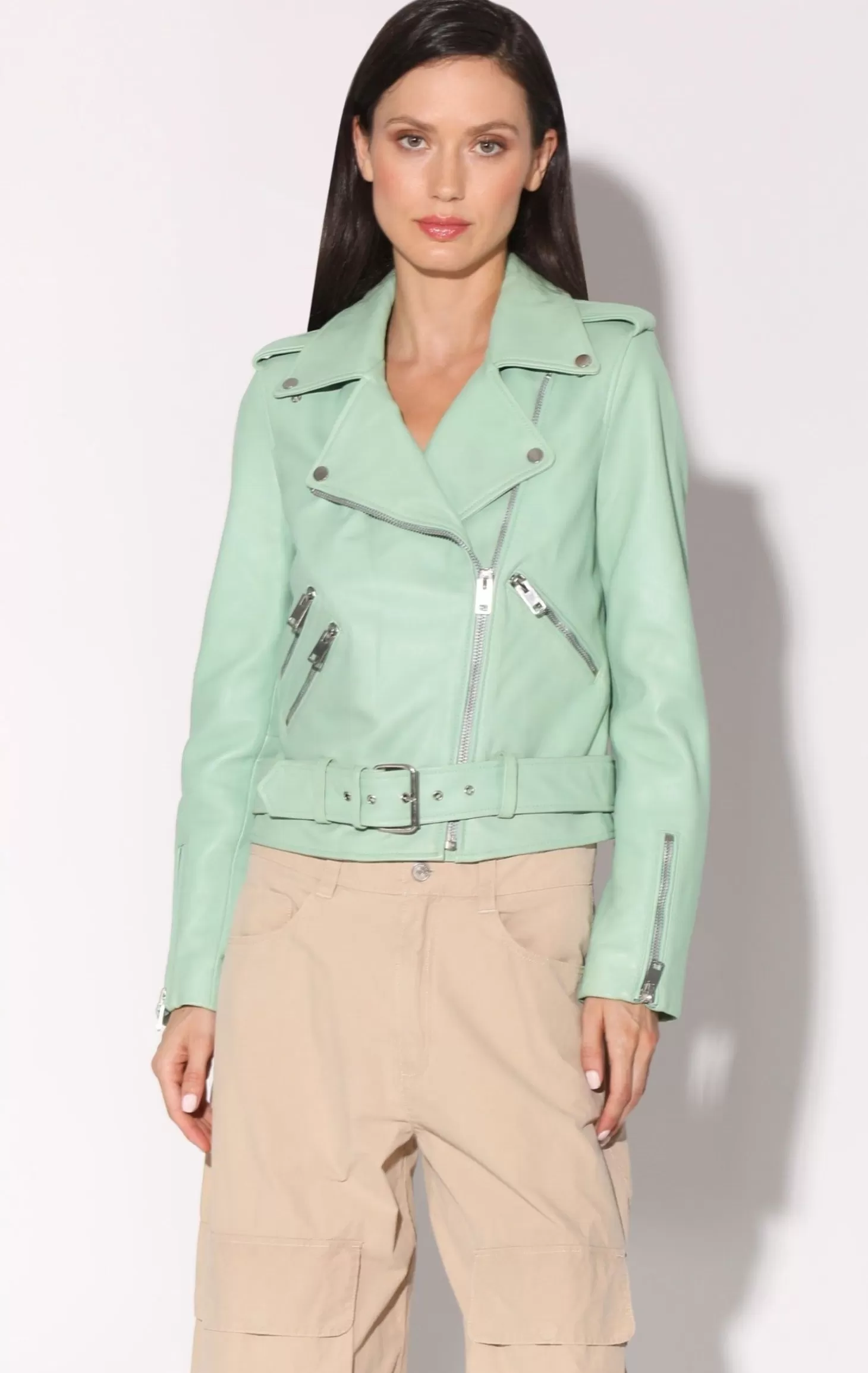 Allison Jacket, Pistachio-Leather>Walter Baker Store