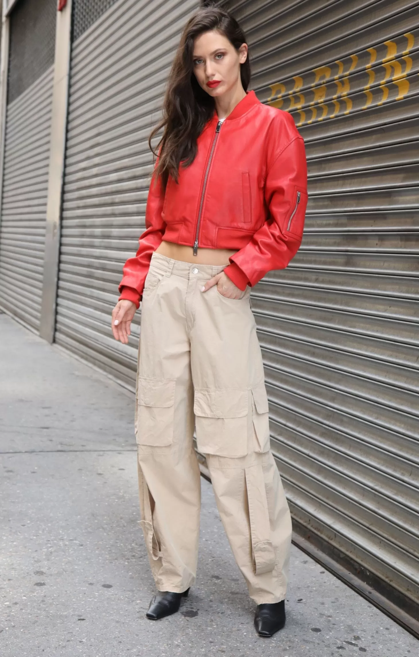 Andrea Jacket, Scarlet-Leather>Walter Baker Store