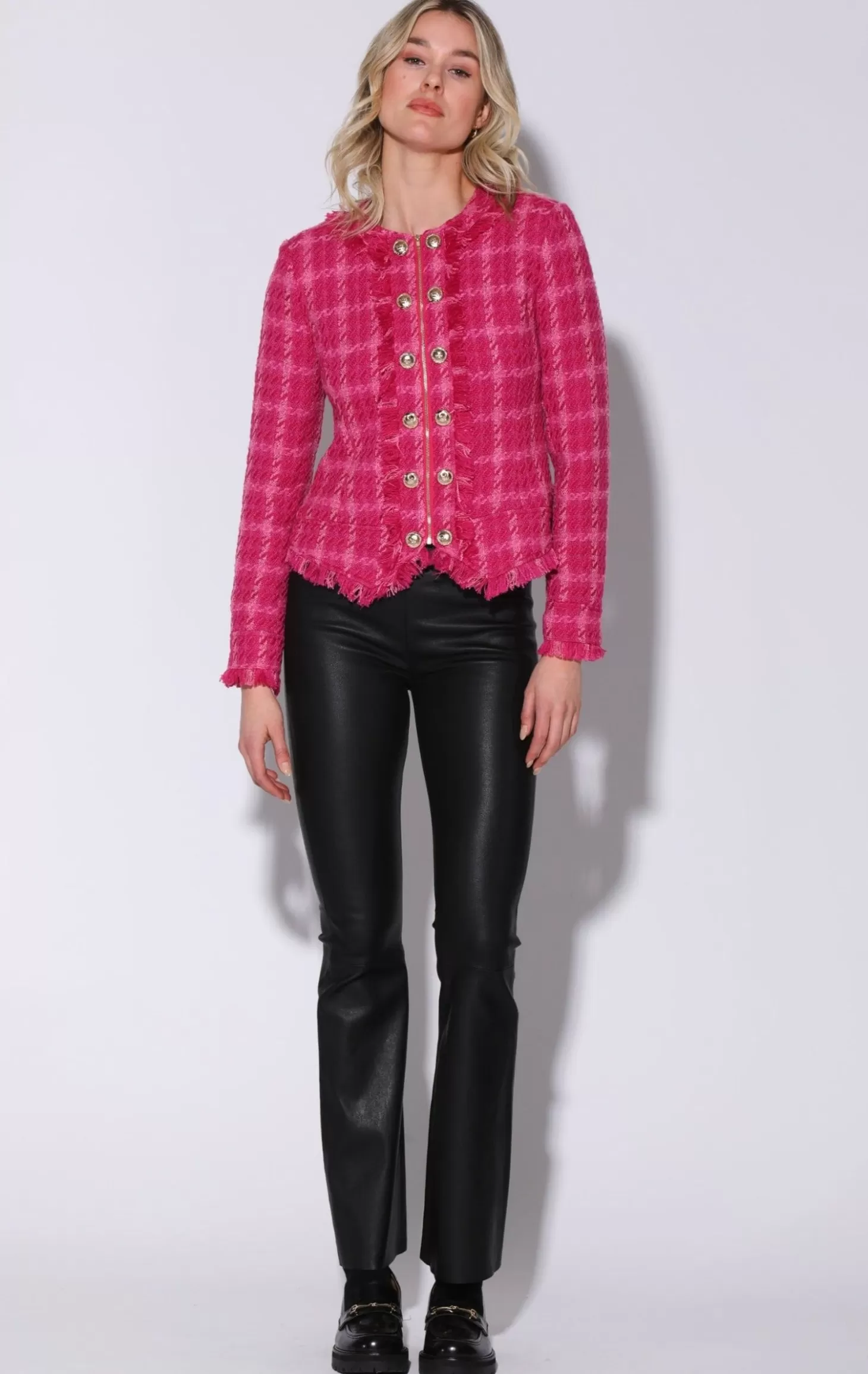 Brittany Jacket, Magenta Electric Tweed>Walter Baker Store