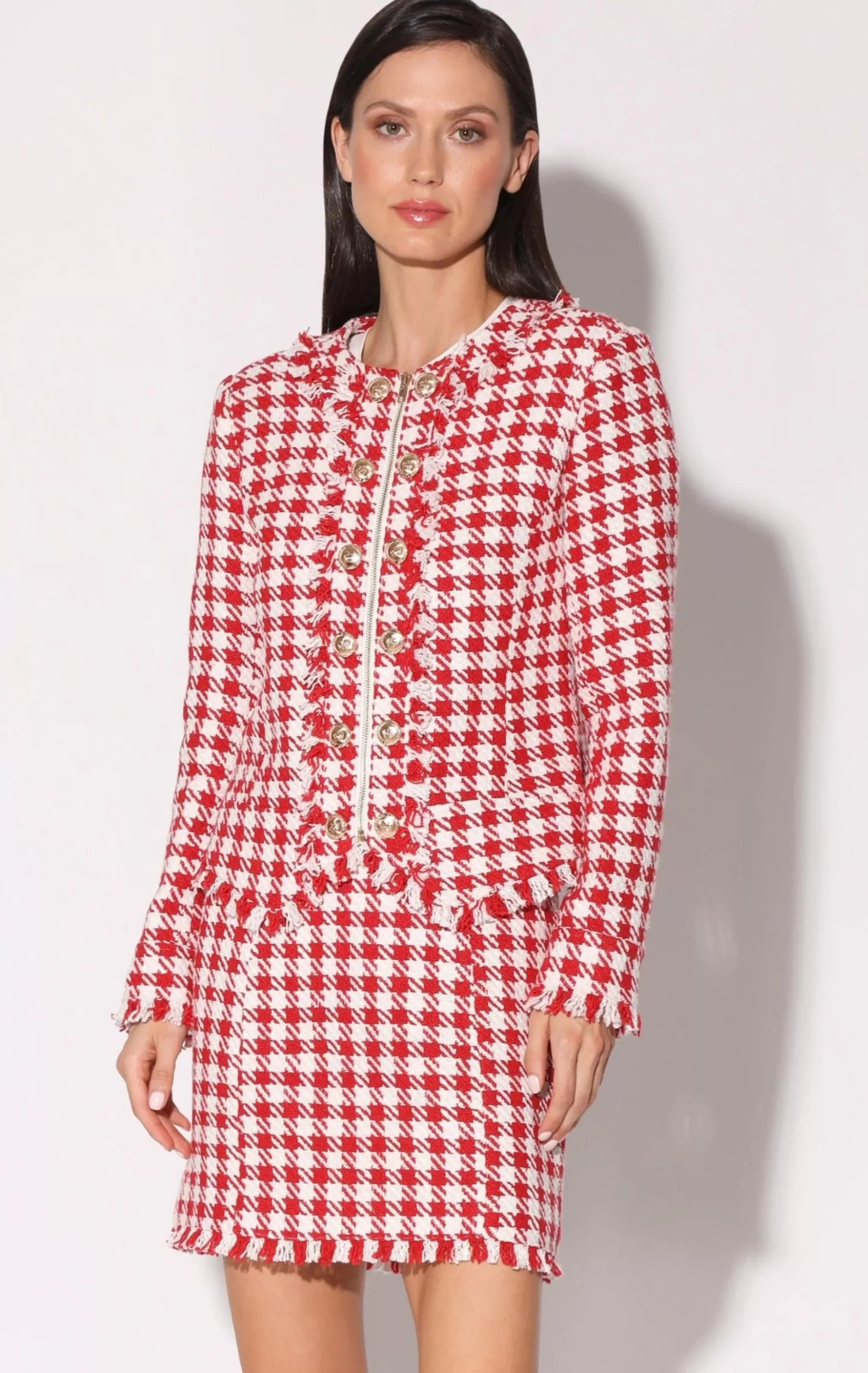 Brittany Jacket, Picnic Tweed Red>Walter Baker Best Sale