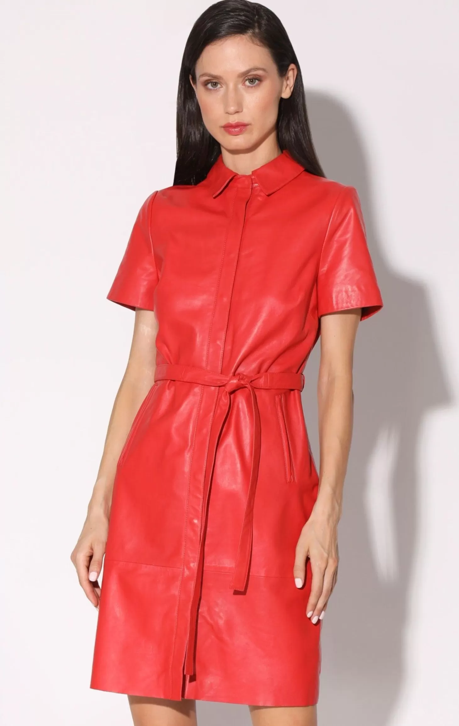 Chloe Dress, Scarlet-Leather>Walter Baker Flash Sale