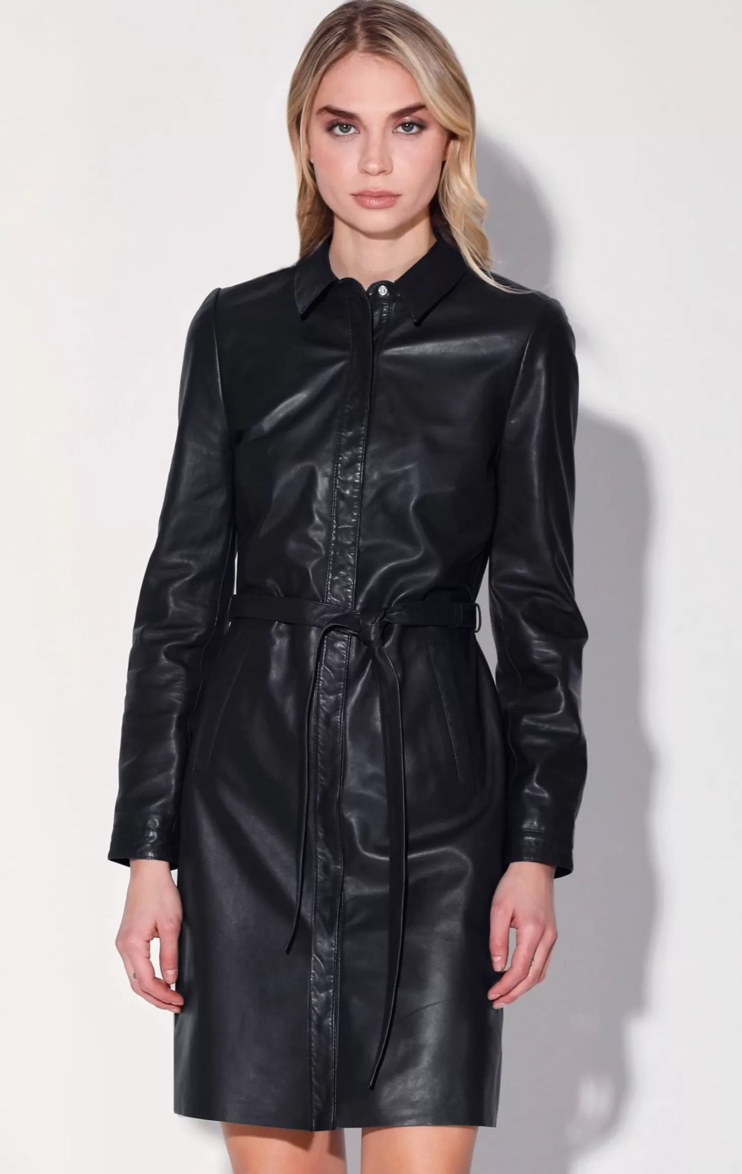 Clara Dress, Black-Leather>Walter Baker Flash Sale