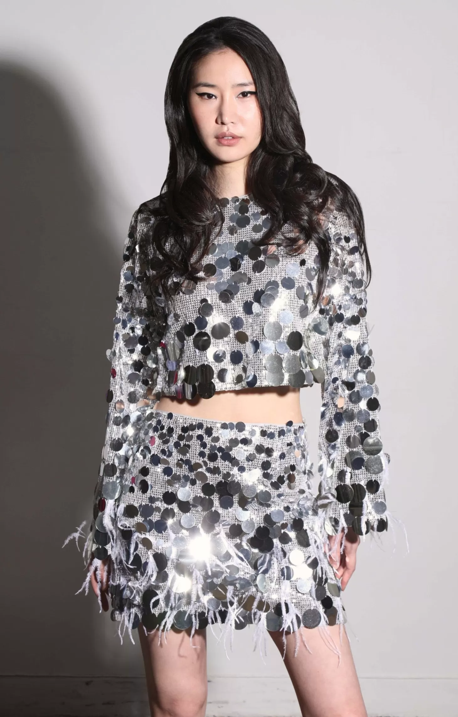 Darcy Skirt, Silver Starlet Sequin>Walter Baker Hot