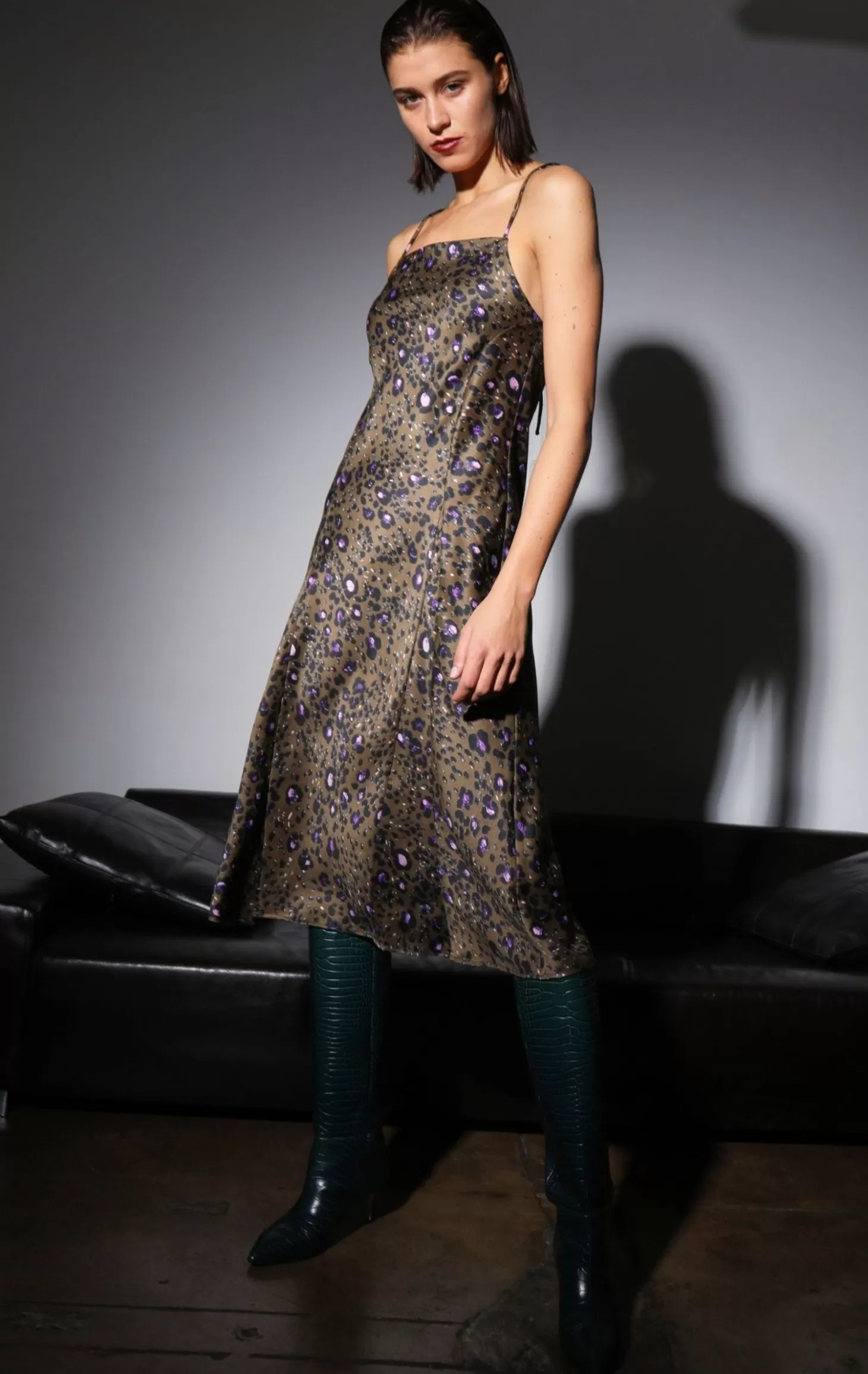 Darianne Dress, Olive Leopard>Walter Baker Fashion