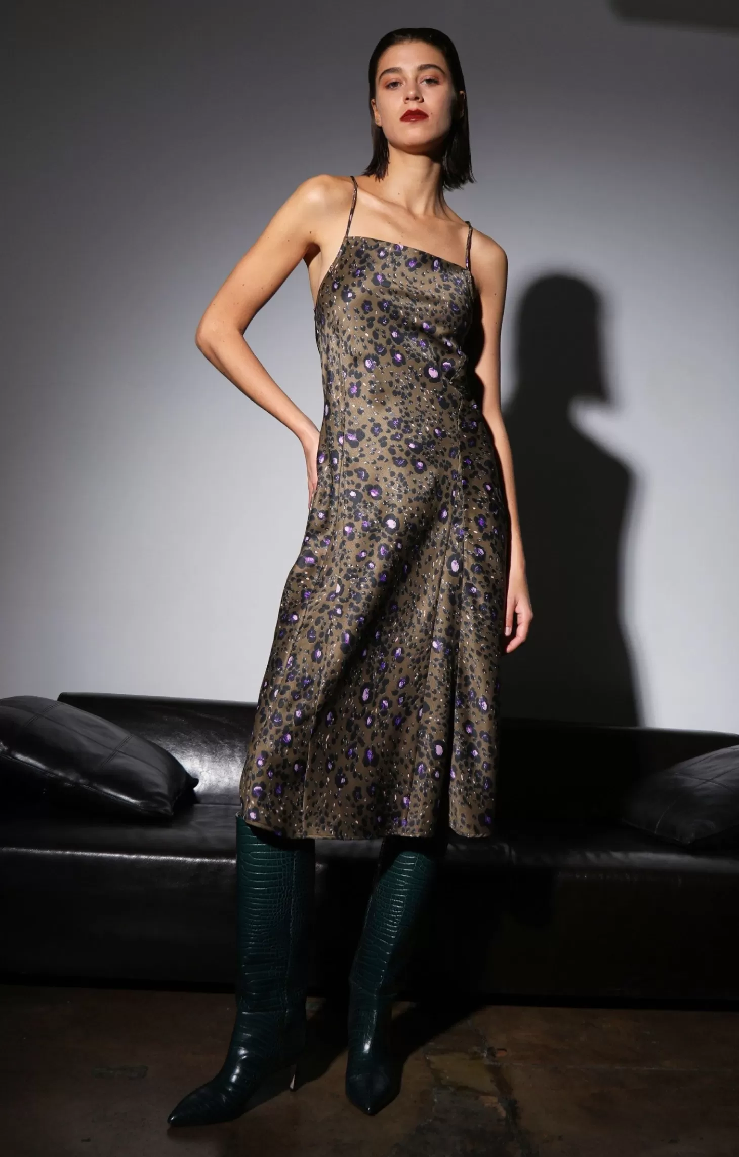 Darianne Dress, Olive Leopard>Walter Baker Fashion