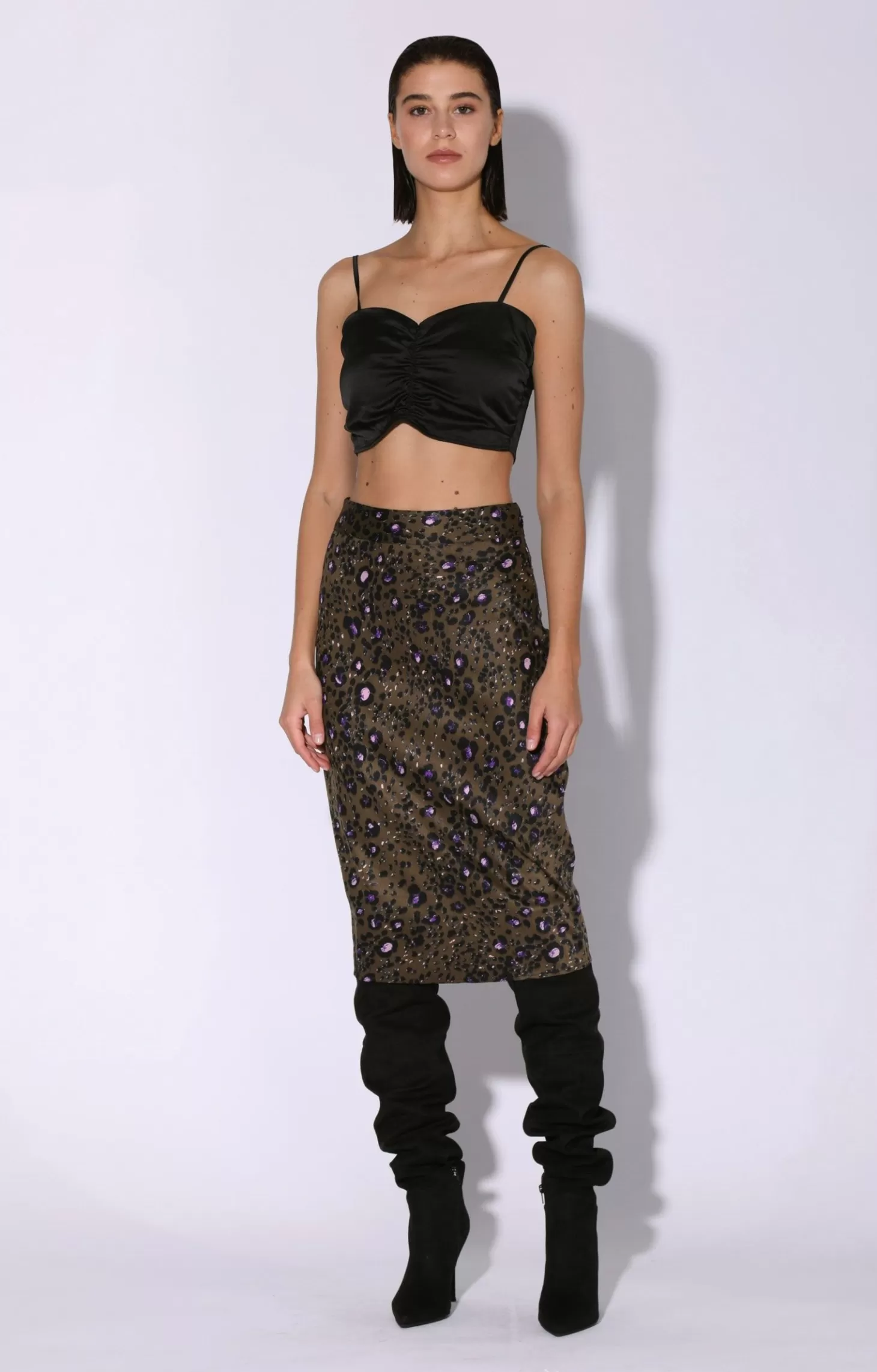 Daya Skirt, Olive Leopard>Walter Baker Outlet