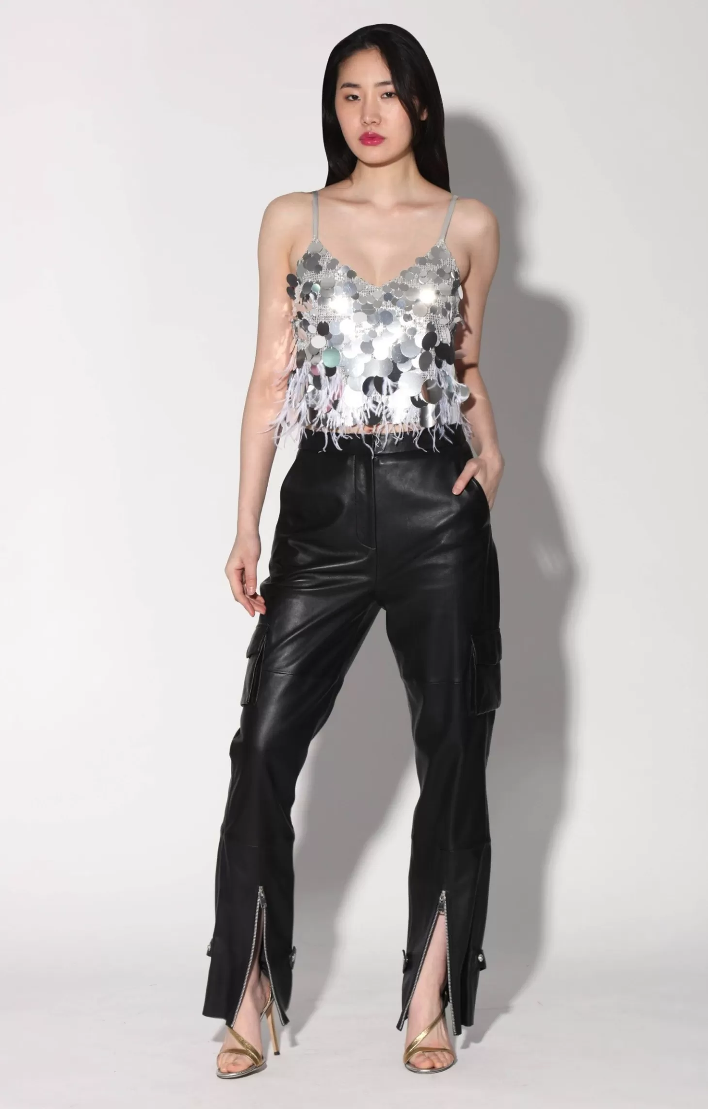 Dynah Top, Silver Starlet Sequin>Walter Baker Store