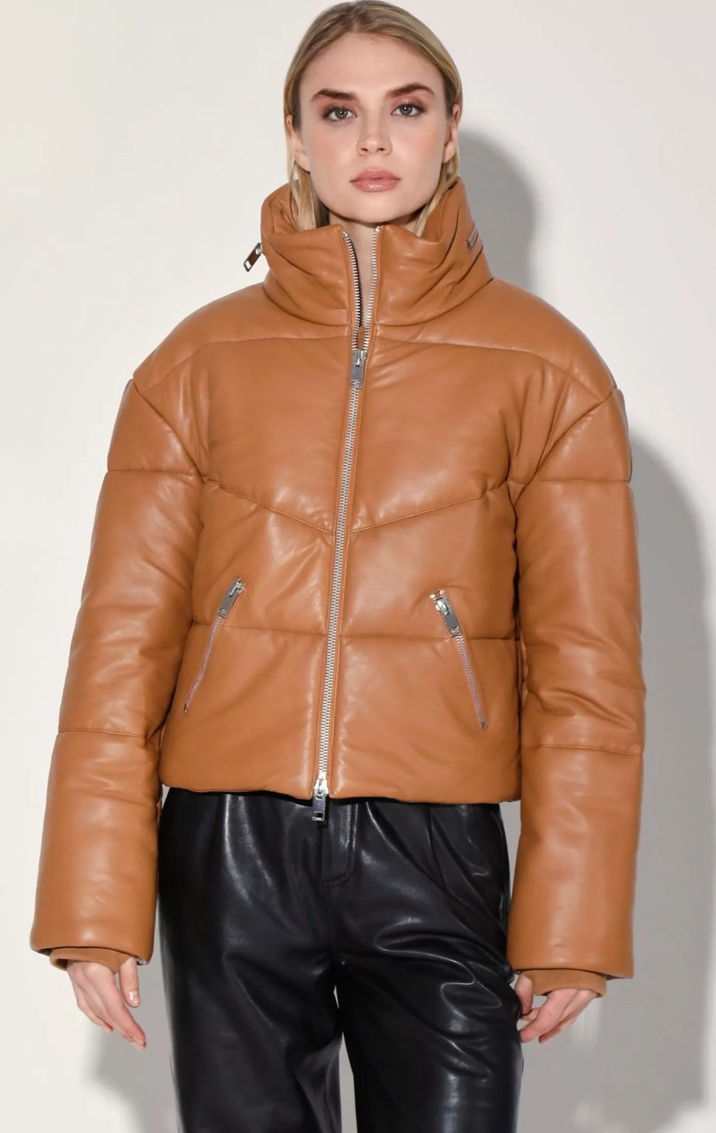 Edwina Jacket, Camel-Leather>Walter Baker Shop