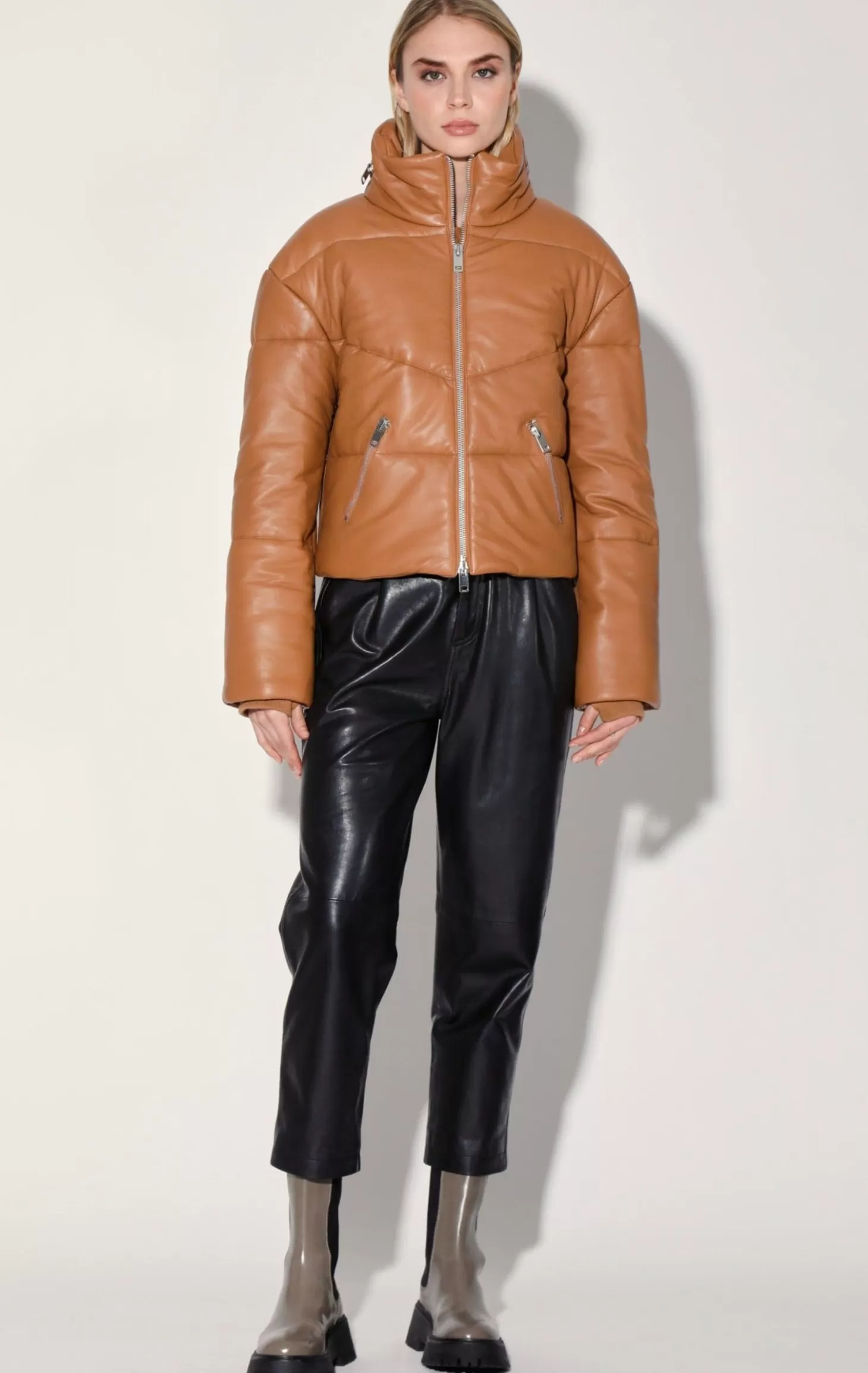 Edwina Jacket, Camel-Leather>Walter Baker Shop