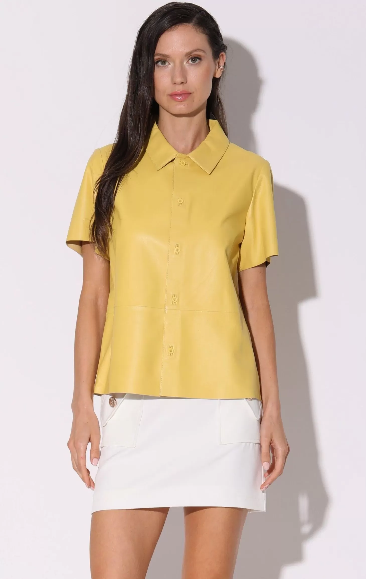 Eros Top, Pale Yellow-Leather>Walter Baker Clearance