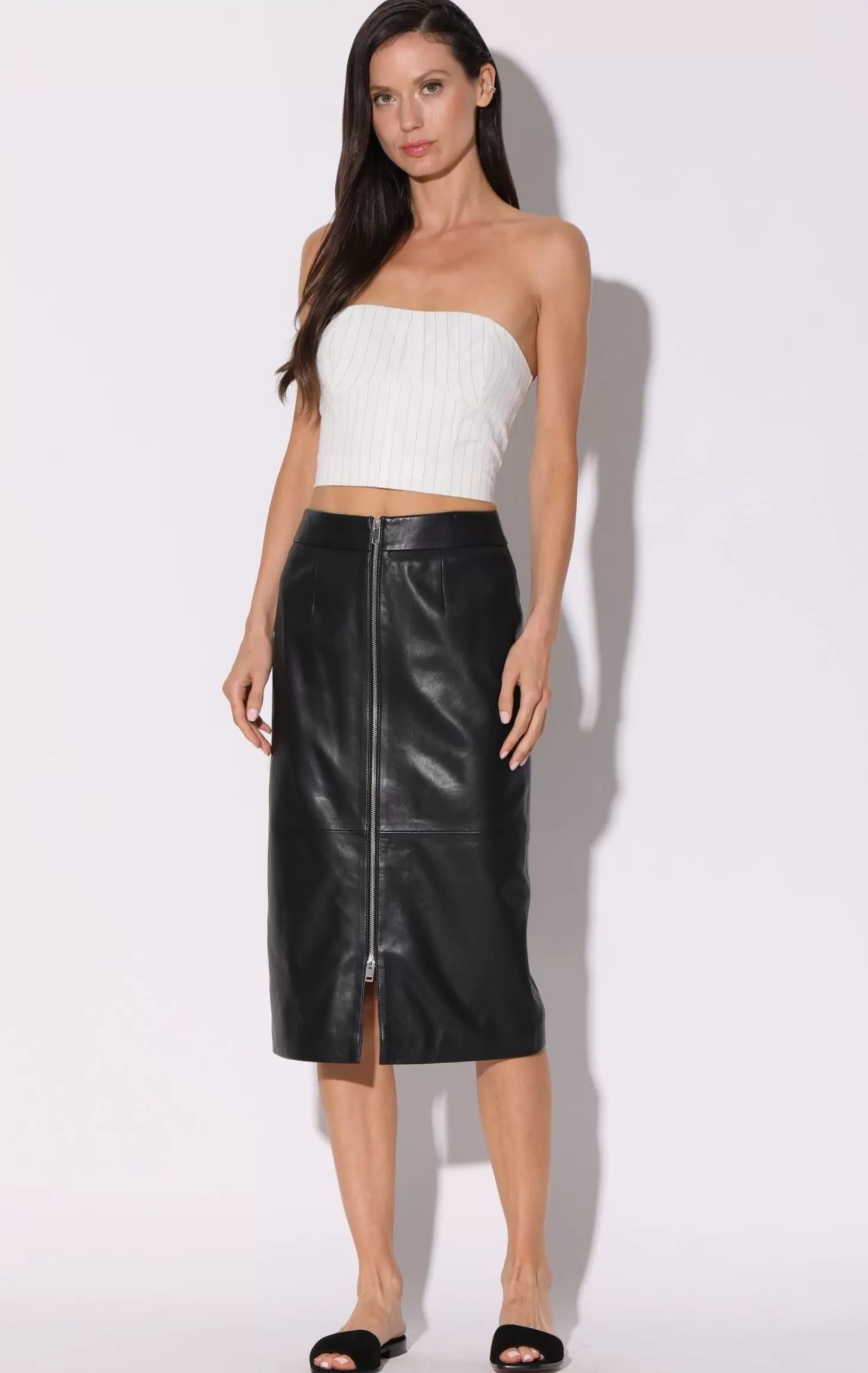 Galette Skirt, Black-Leather>Walter Baker Cheap