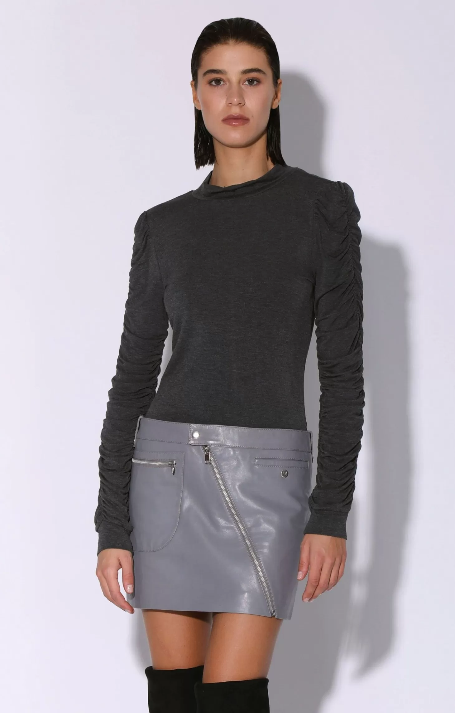 Gavriel Skirt, Granite-Leather>Walter Baker Best Sale