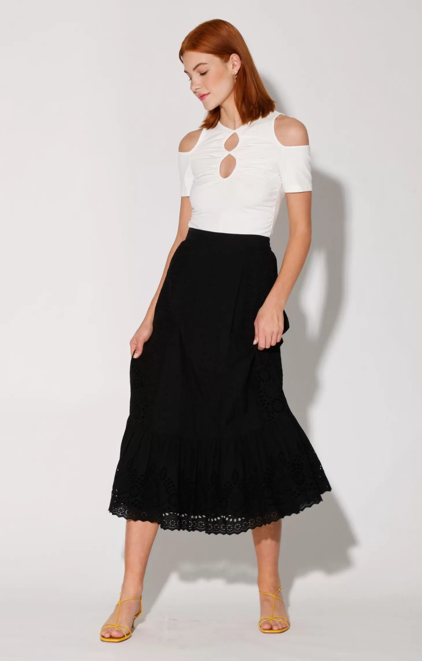 Hilani Skirt, Samba Eyelet>Walter Baker New