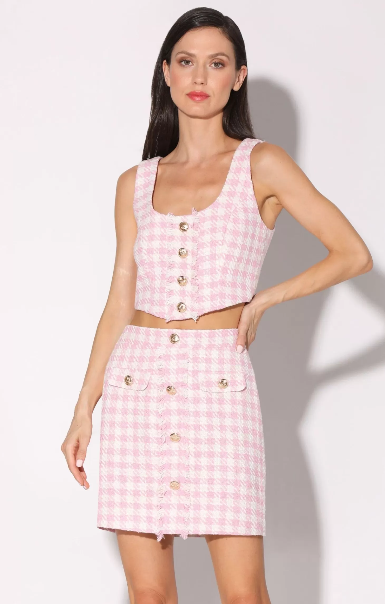 Iliana Skirt, Picnic Tweed Pink>Walter Baker Cheap