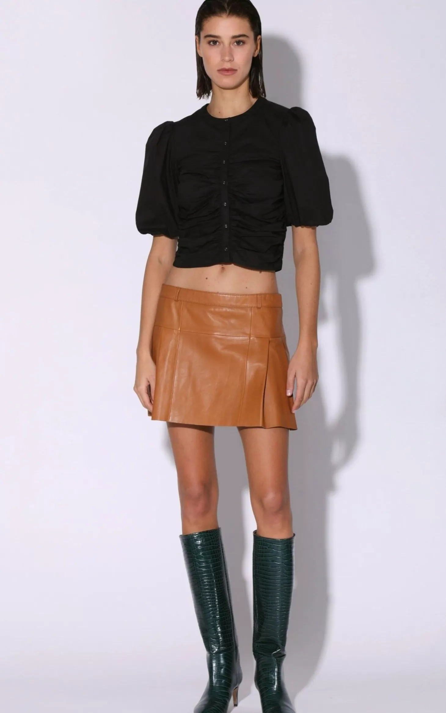 Izzie Skirt, Camel-Leather>Walter Baker Outlet