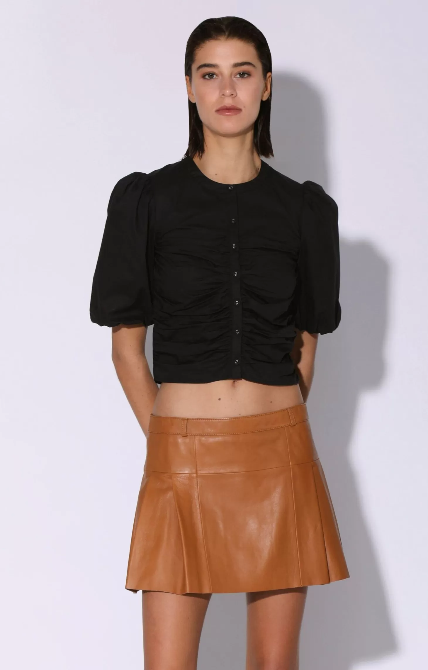 Izzie Skirt, Camel-Leather>Walter Baker Outlet