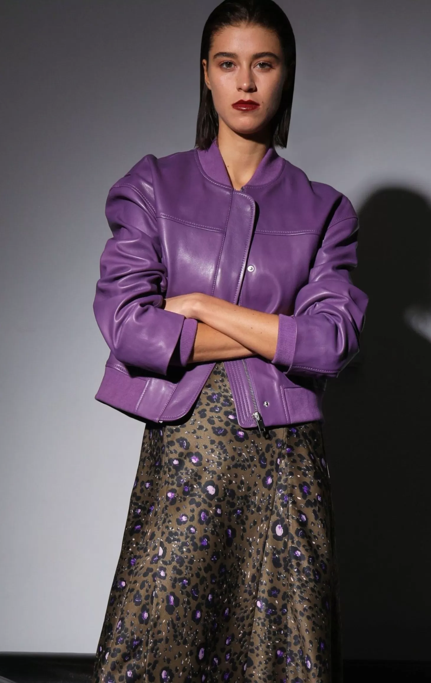 Jessah Jacket, Amethyst-Leather>Walter Baker Best Sale