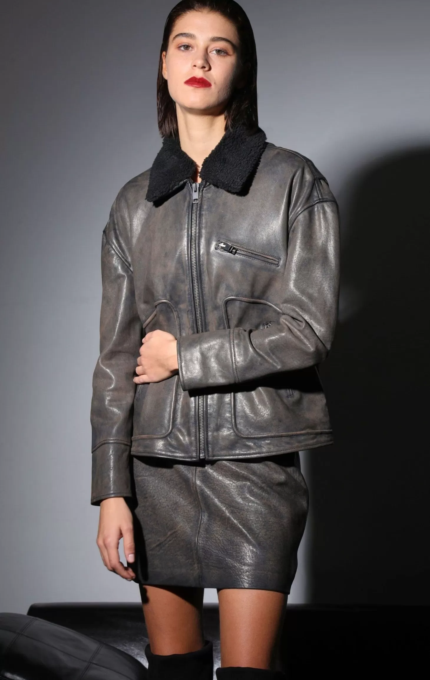 Jonah Jacket, Mustang-Leather>Walter Baker Cheap