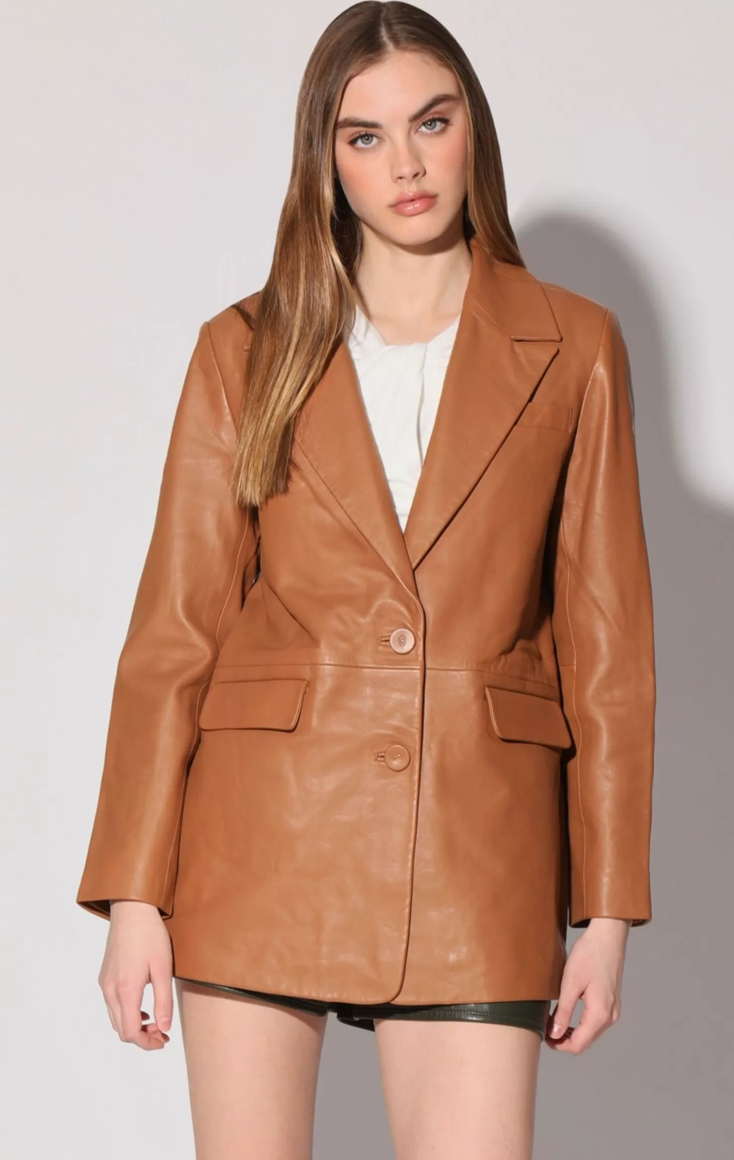 Kiki Blazer, Camel-Leather>Walter Baker Cheap