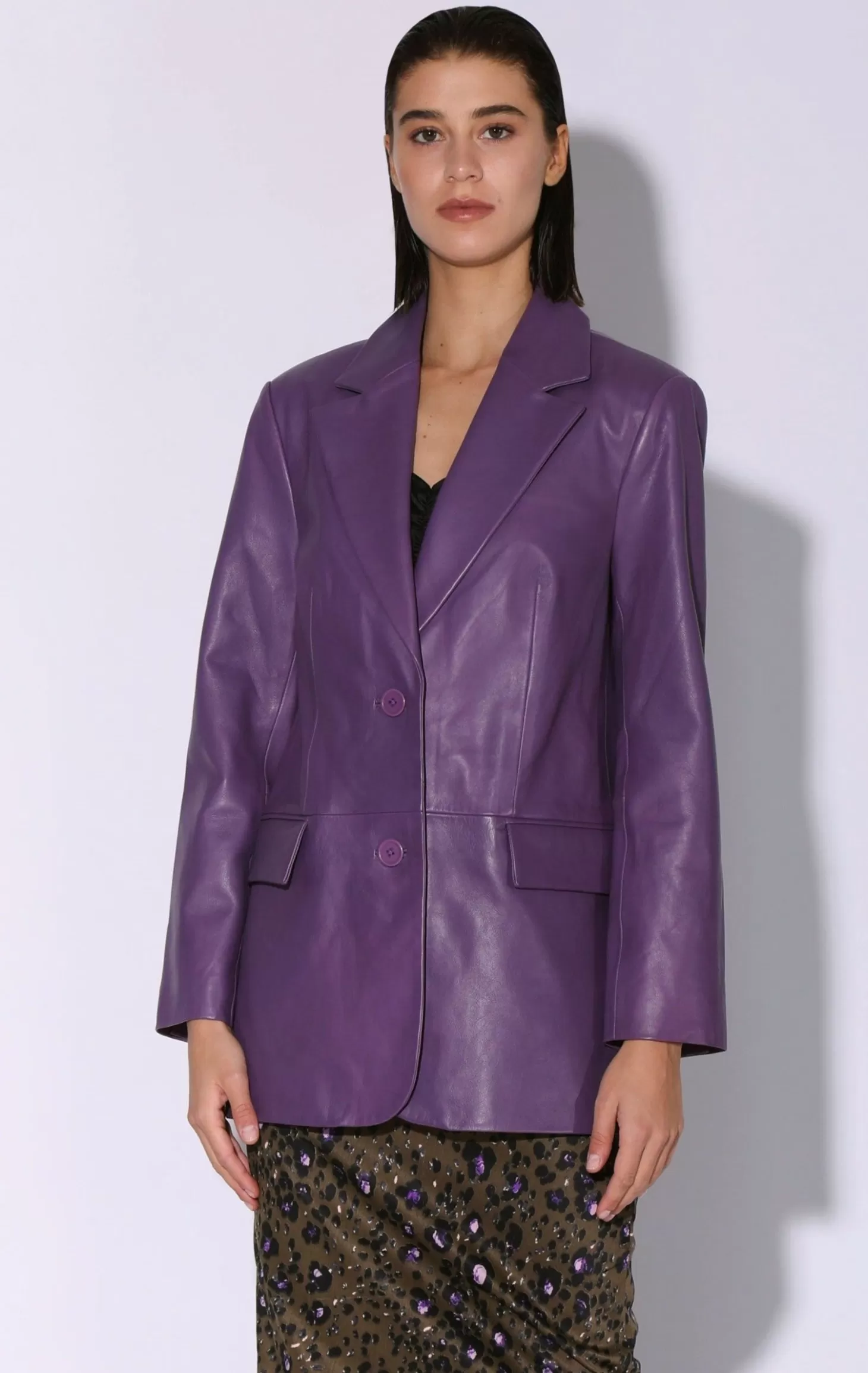 Kira Blazer, Amethyst-Leather>Walter Baker Flash Sale