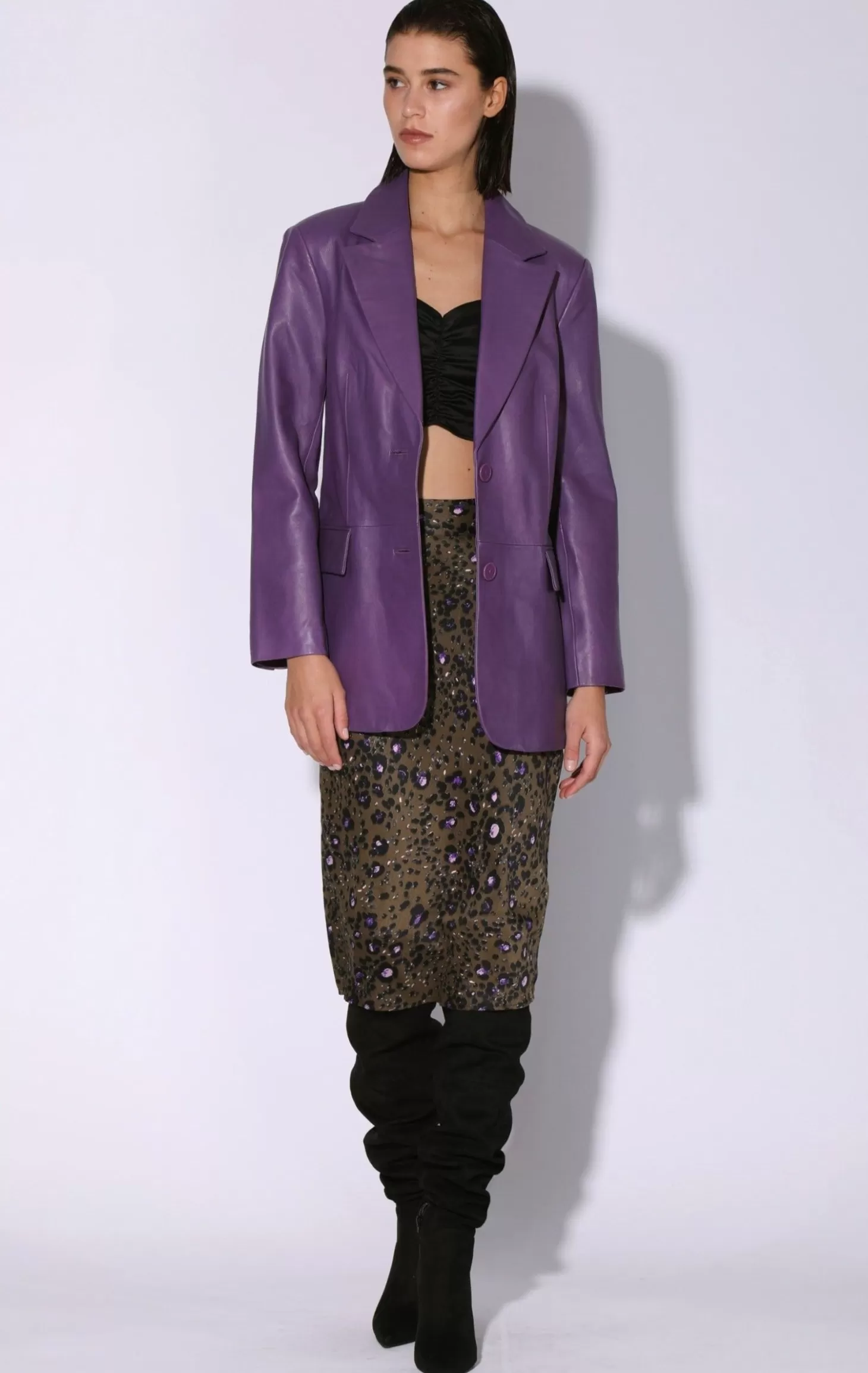 Kira Blazer, Amethyst-Leather>Walter Baker Flash Sale