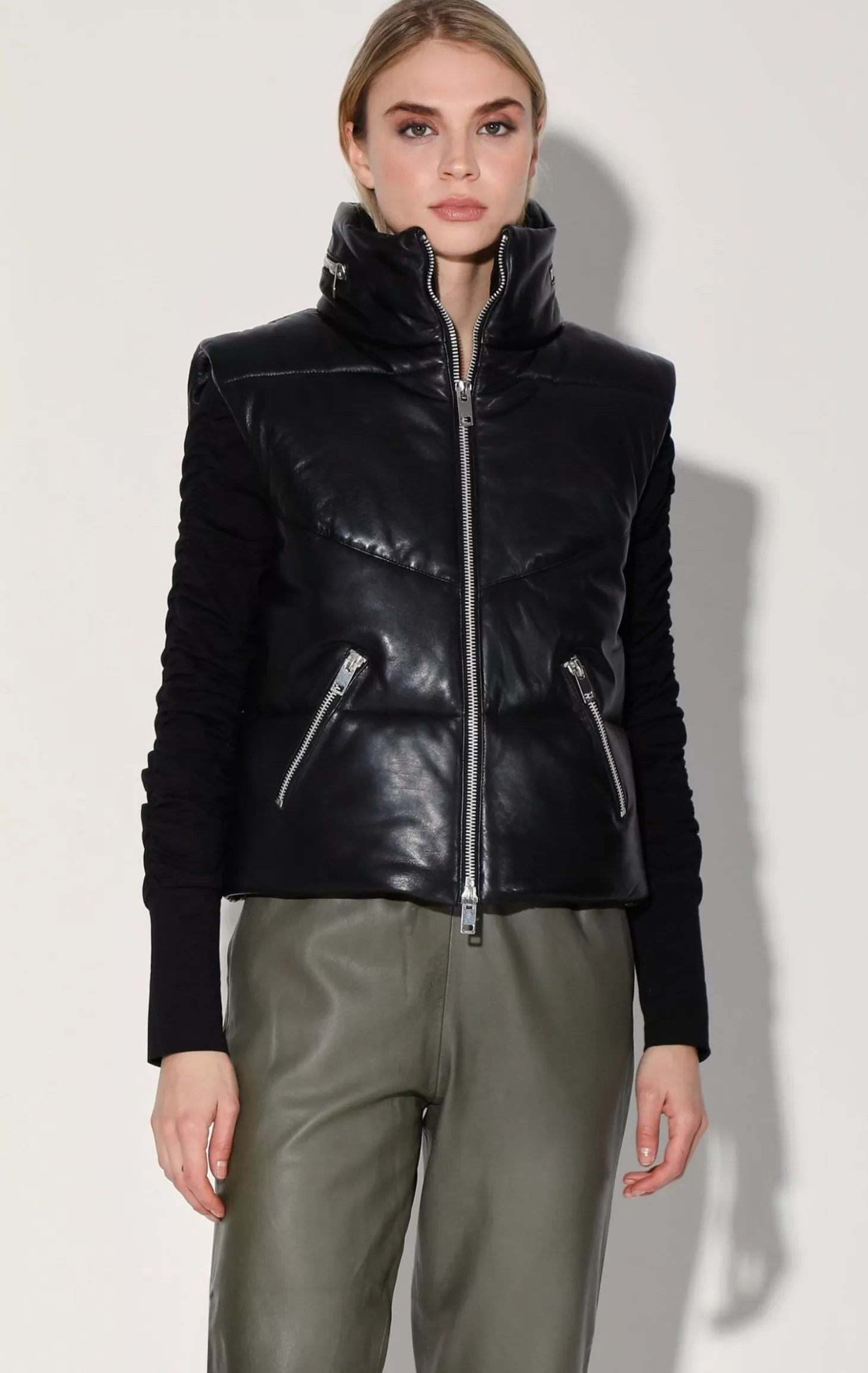 Landon Vest, Black-Puffer Leather>Walter Baker Sale