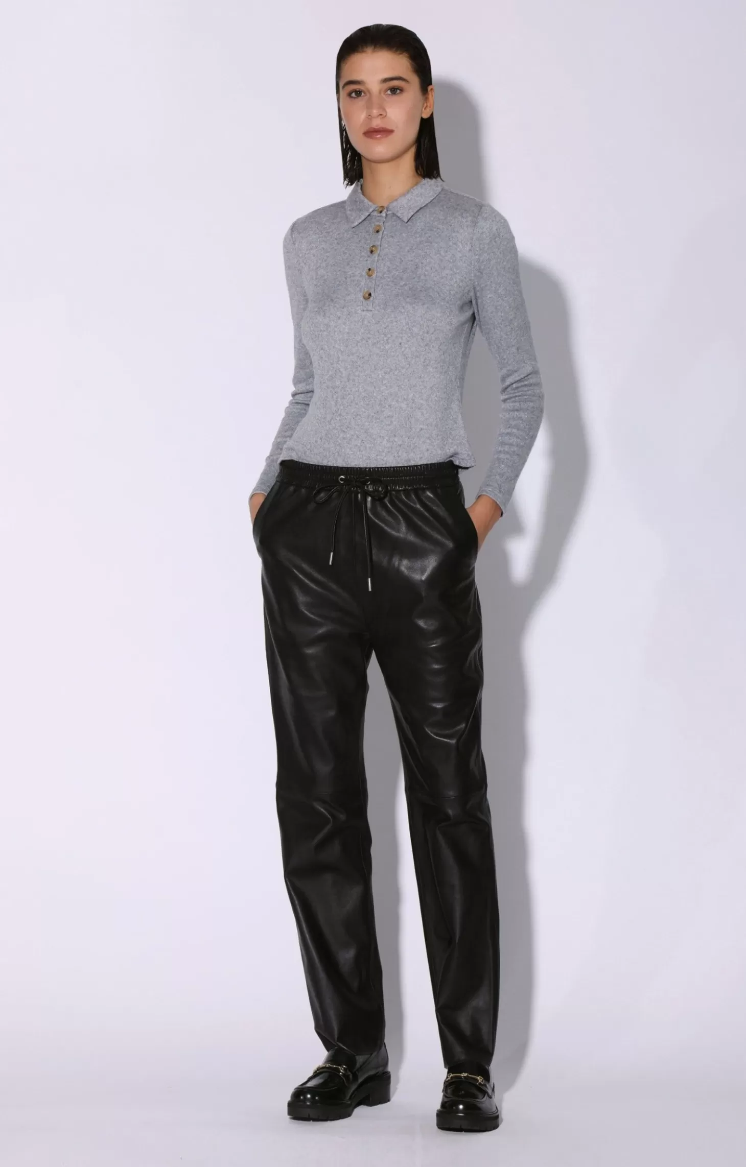 Levie Pant, Black-Leather>Walter Baker Flash Sale