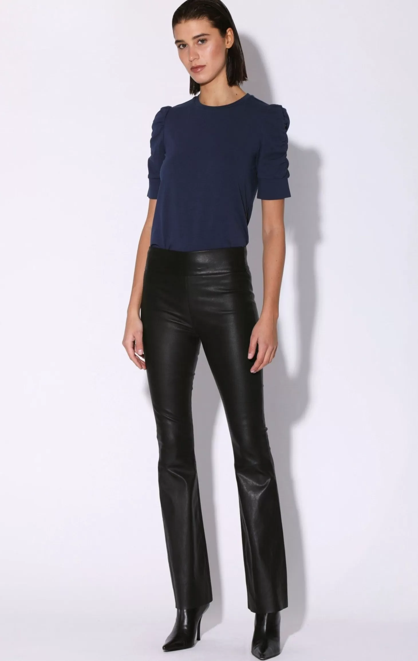 Lexie Pant, Black-Stretch Leather>Walter Baker Discount