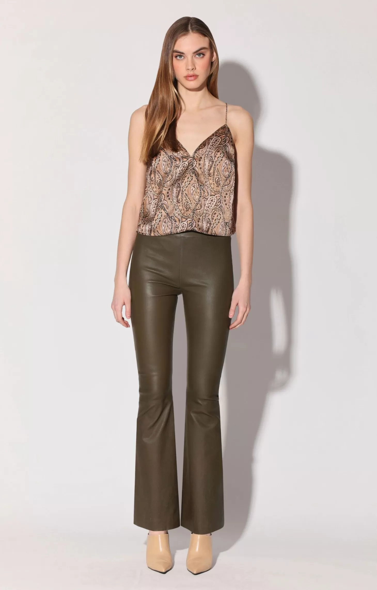 Lexie Pant, Moss-Stretch Leather>Walter Baker Outlet