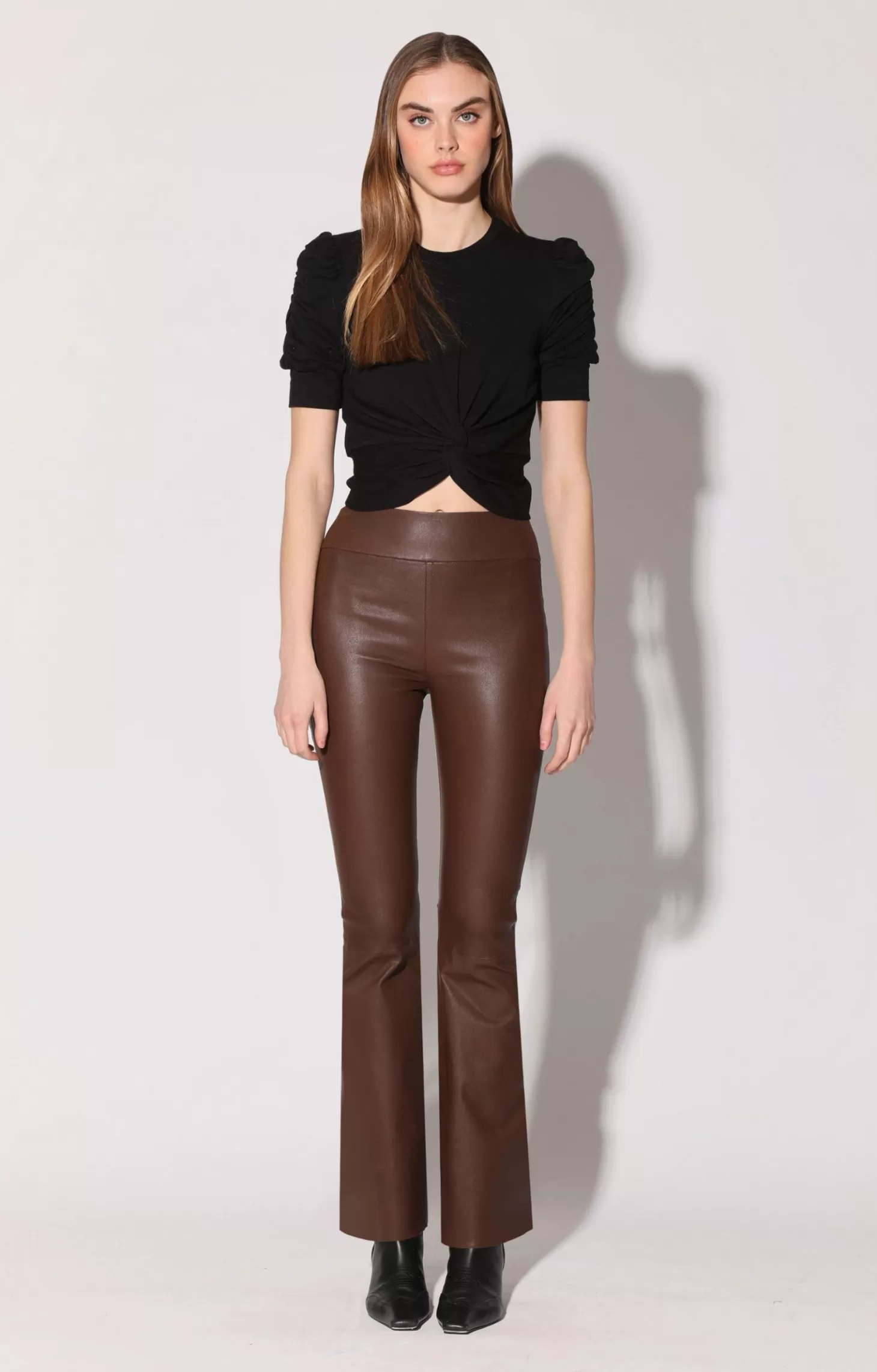 Lexie Pant, Walnut-Stretch Leather>Walter Baker Best Sale