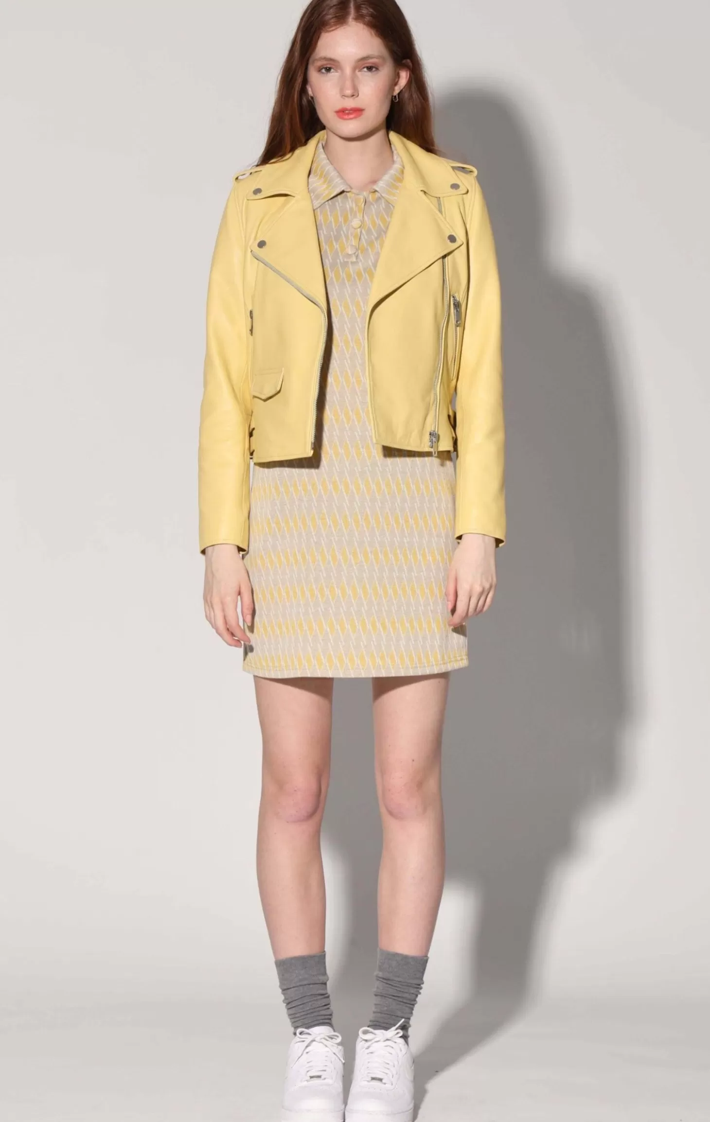 Liz Jacket, Pale Yellow-Leather>Walter Baker Hot