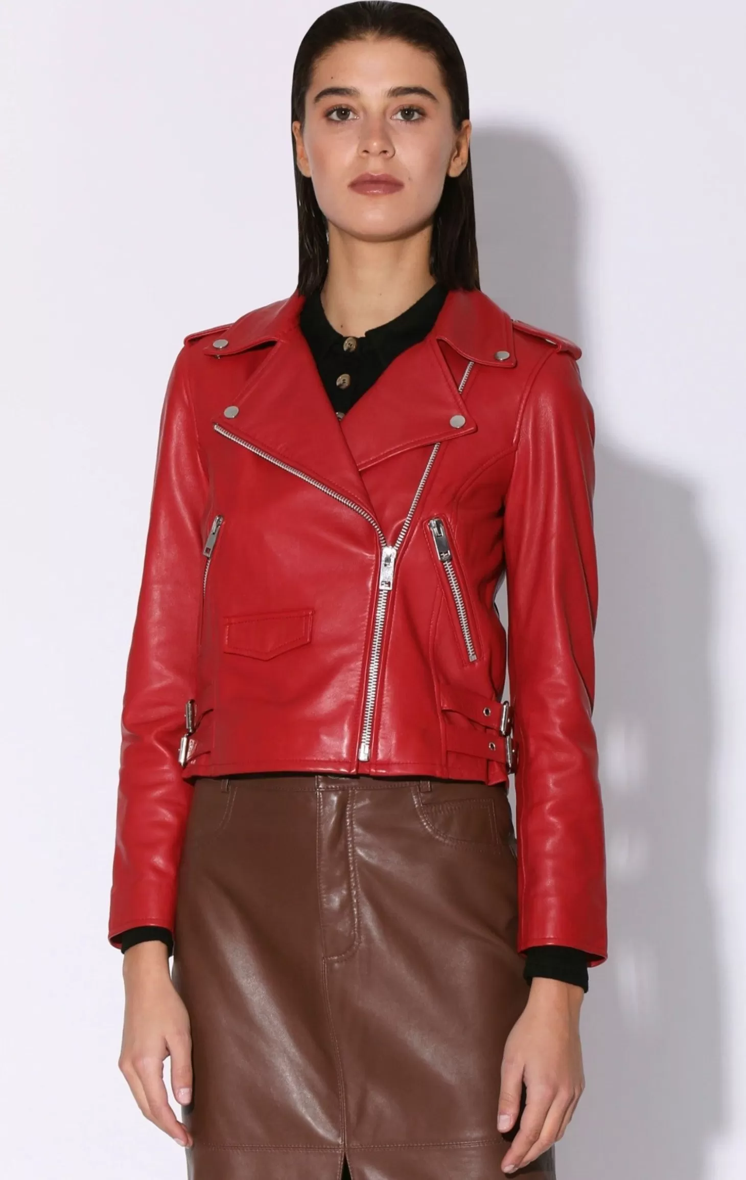 Liz Jacket, Red-Leather>Walter Baker Online