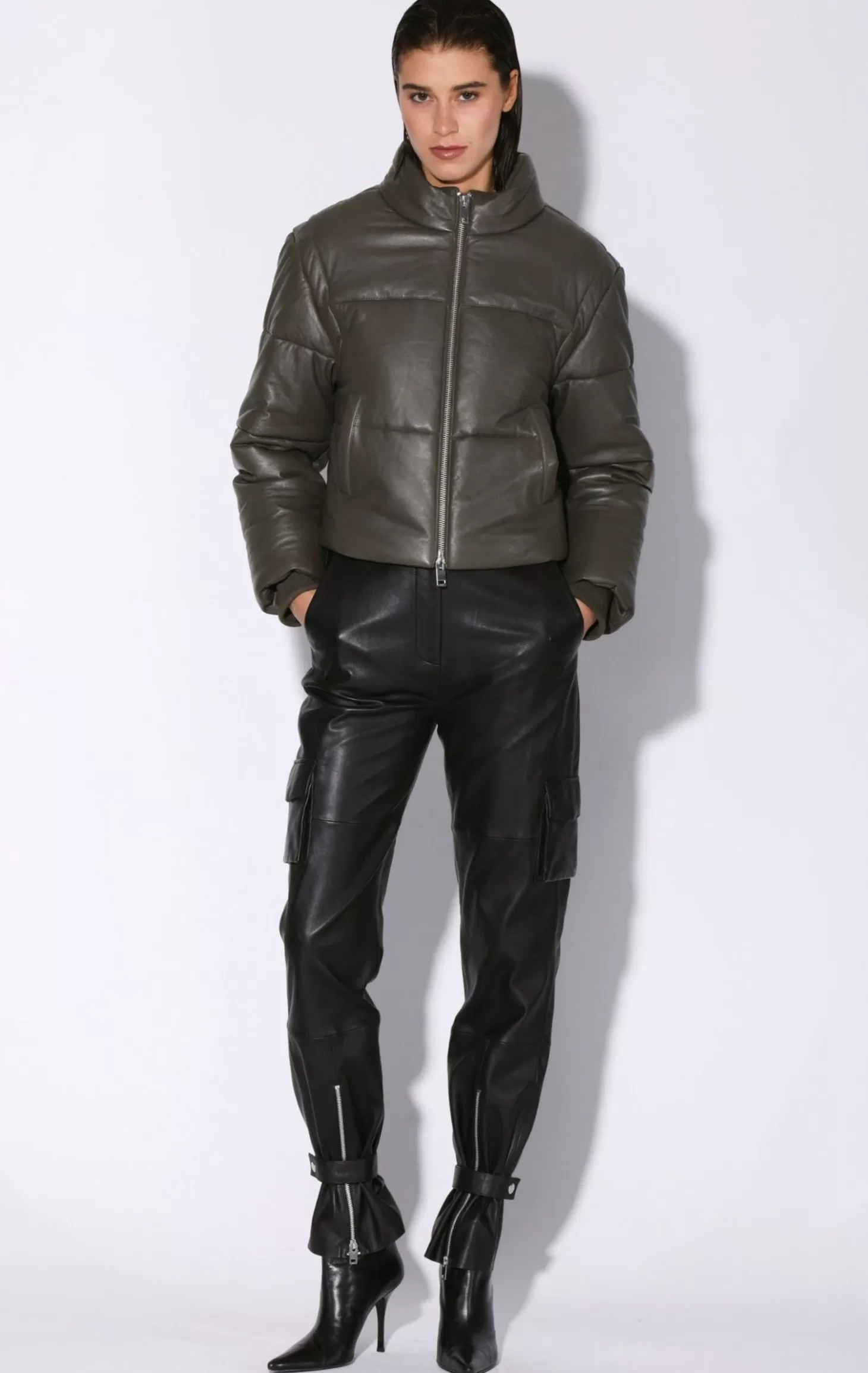 Lorenza Jacket, Moss-Leather>Walter Baker Flash Sale