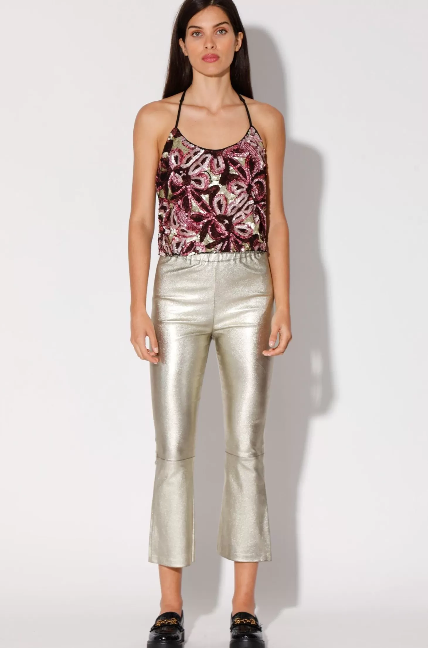 Lori Pant, Gold-Stretch Leather>Walter Baker Best