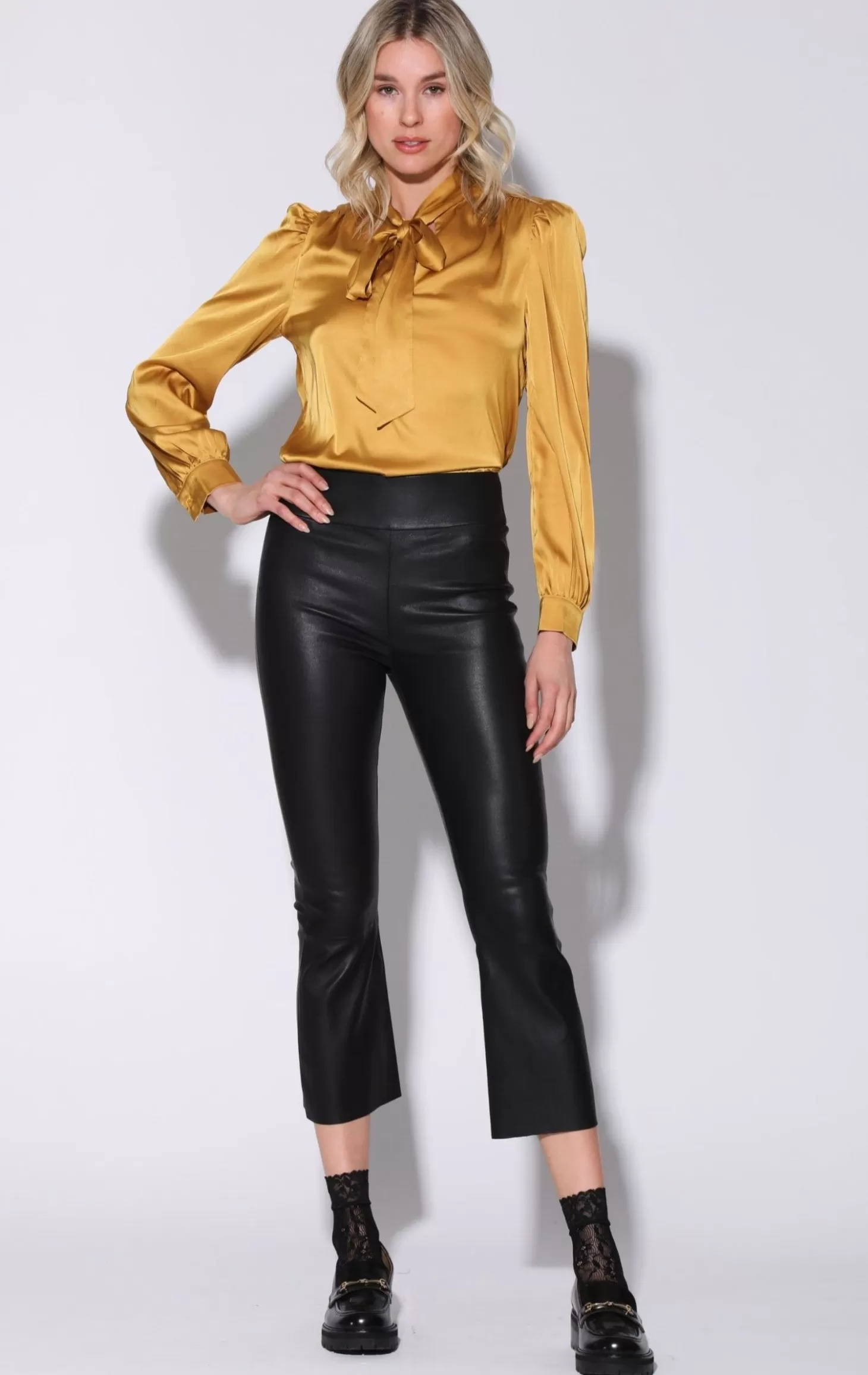 Luisa Pant, Black-Stretch Leather>Walter Baker Hot