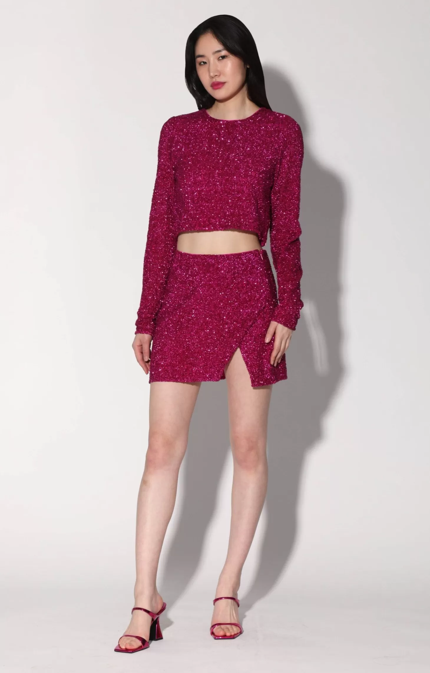 Megan Top, Magenta Rush Sequin>Walter Baker Store