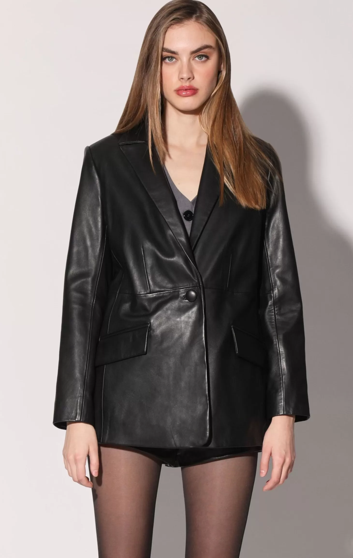 Mia Blazer, Black-Leather>Walter Baker Sale