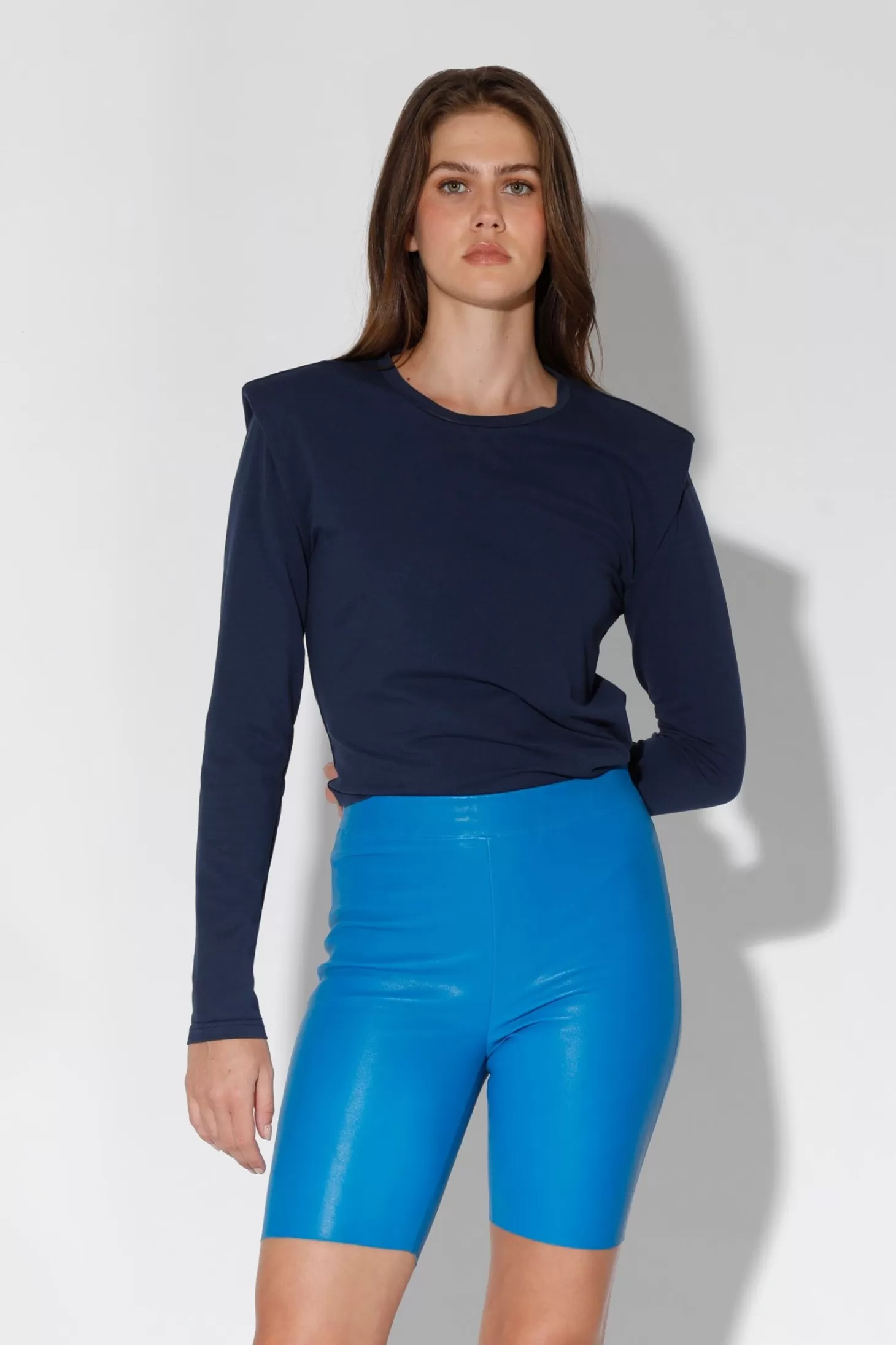 Monique Short, Bright Blue-Stretch Leather>Walter Baker Hot