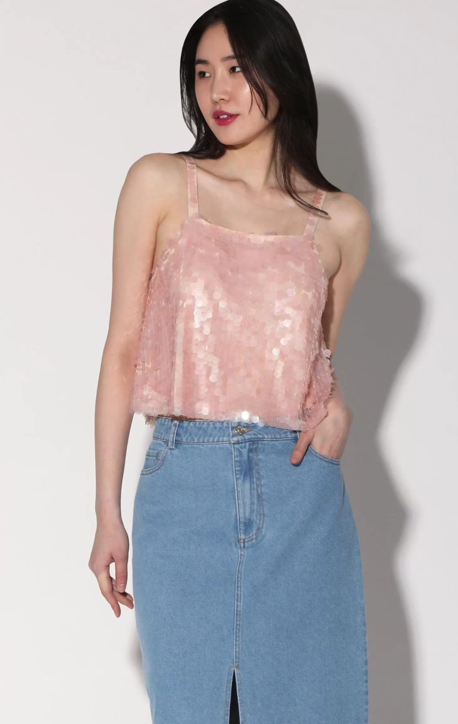 Nicky Top, Blush Prism Sequin>Walter Baker Outlet