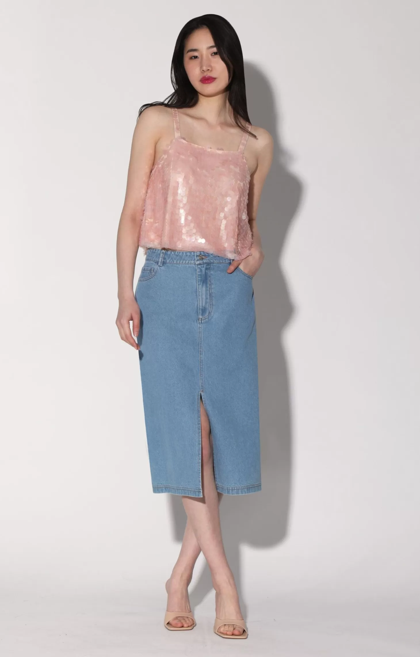 Nicky Top, Blush Prism Sequin>Walter Baker Outlet