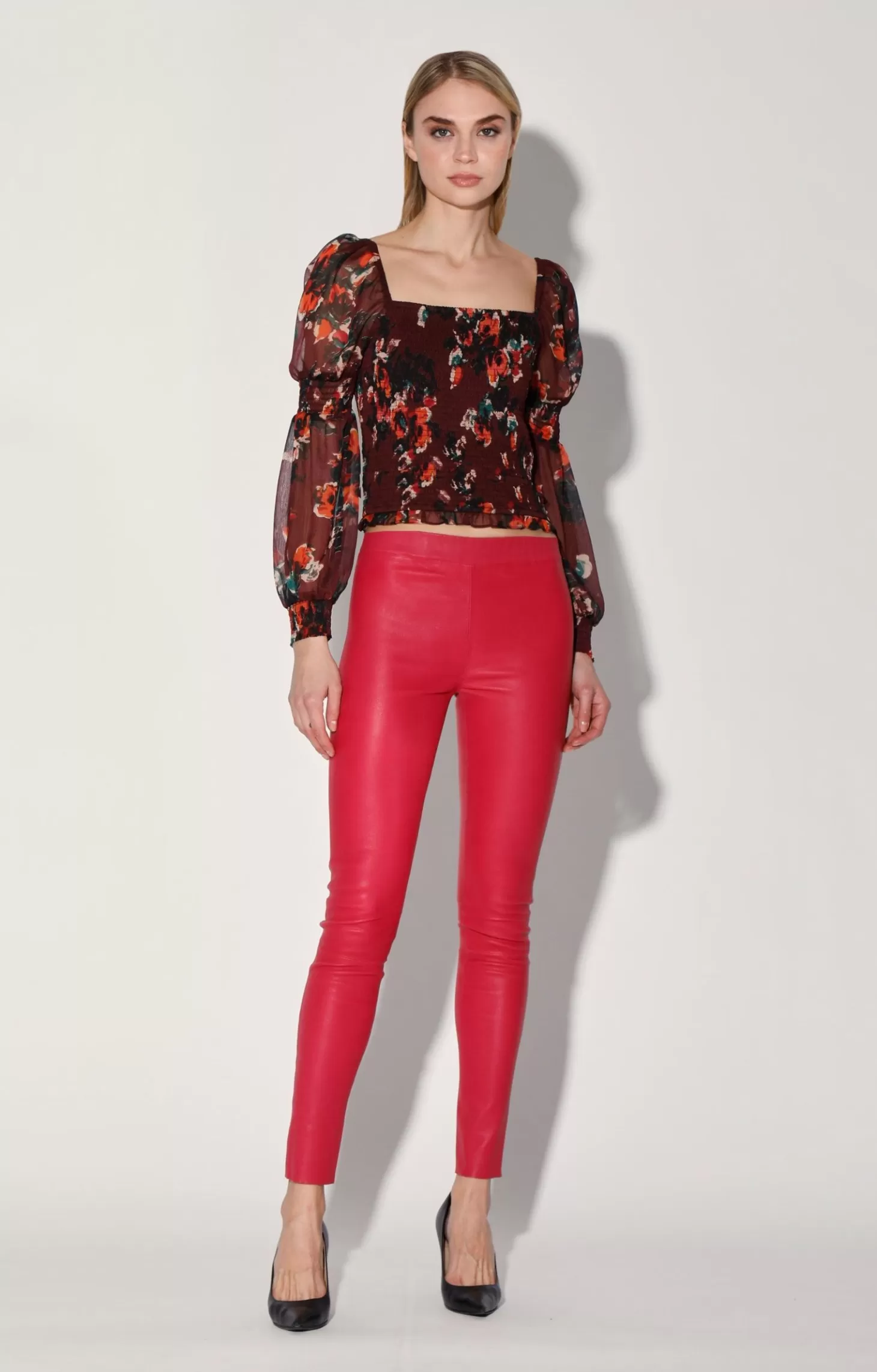 Roxanna Pant, Cerise-Stretch Leather>Walter Baker Shop