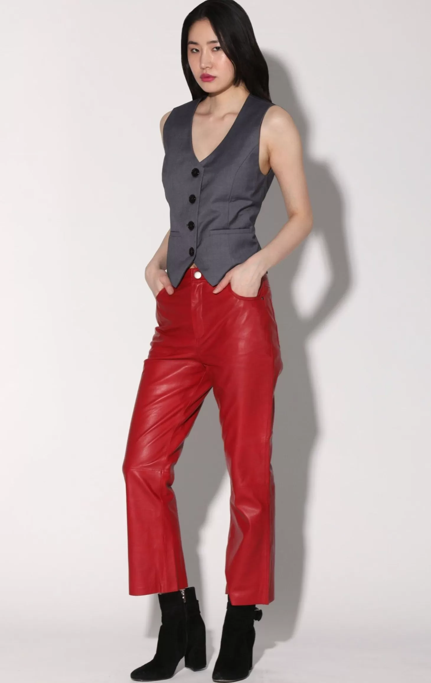 Selma Pant, Red-Leather>Walter Baker Best Sale