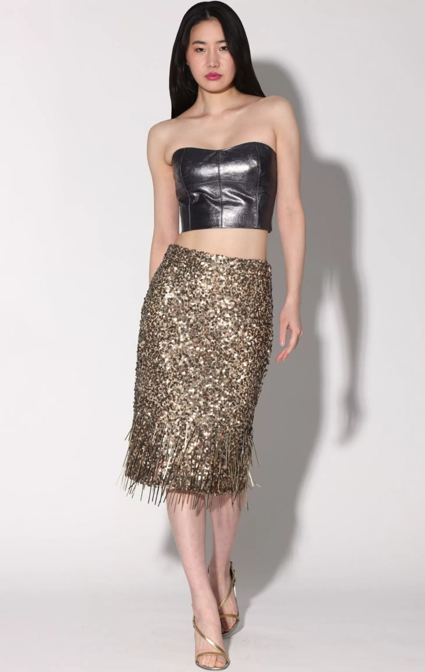 Trixie Skirt, Gold Beam Sequin>Walter Baker Best