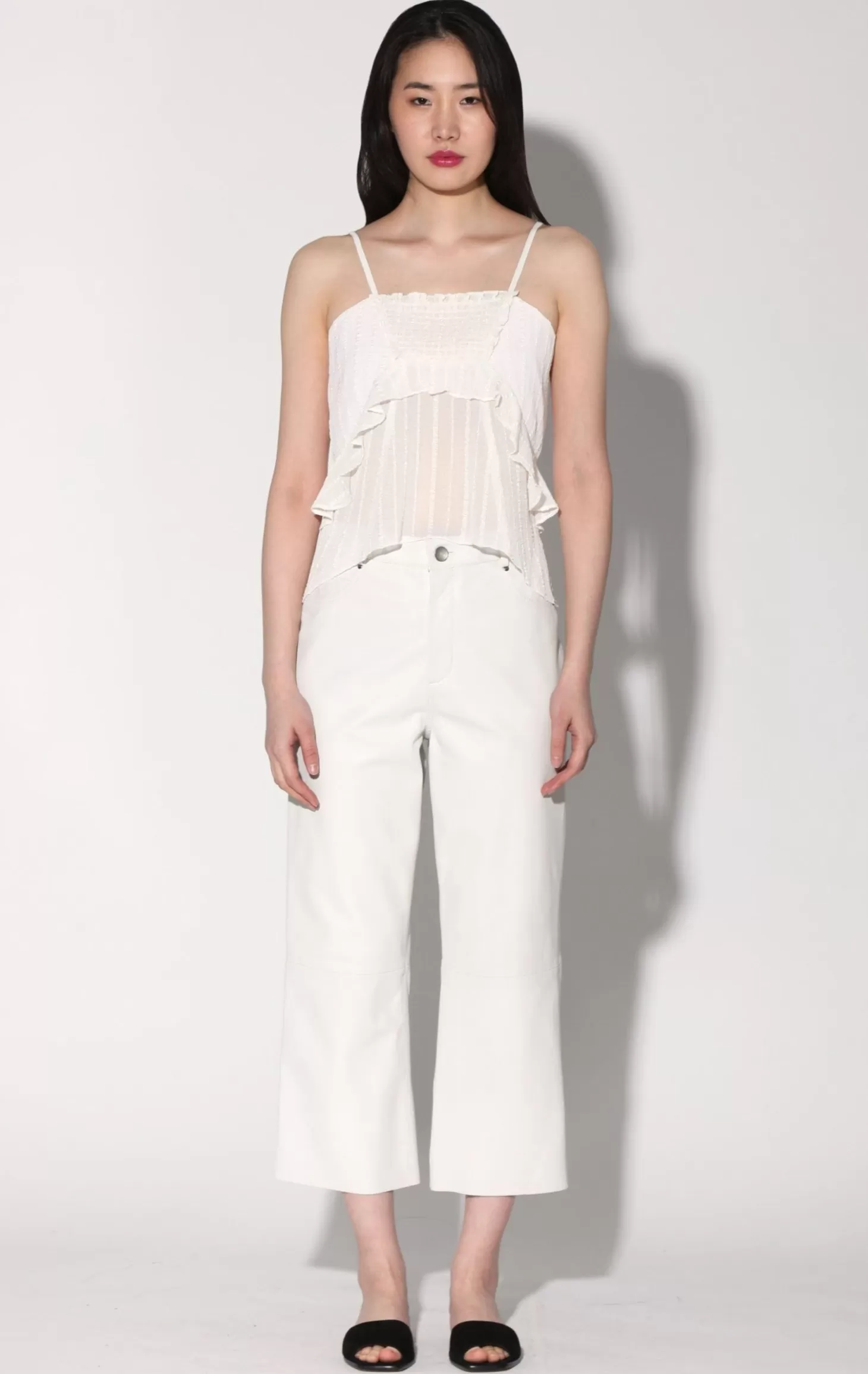 Venice Pant, Bright White-Leather>Walter Baker New